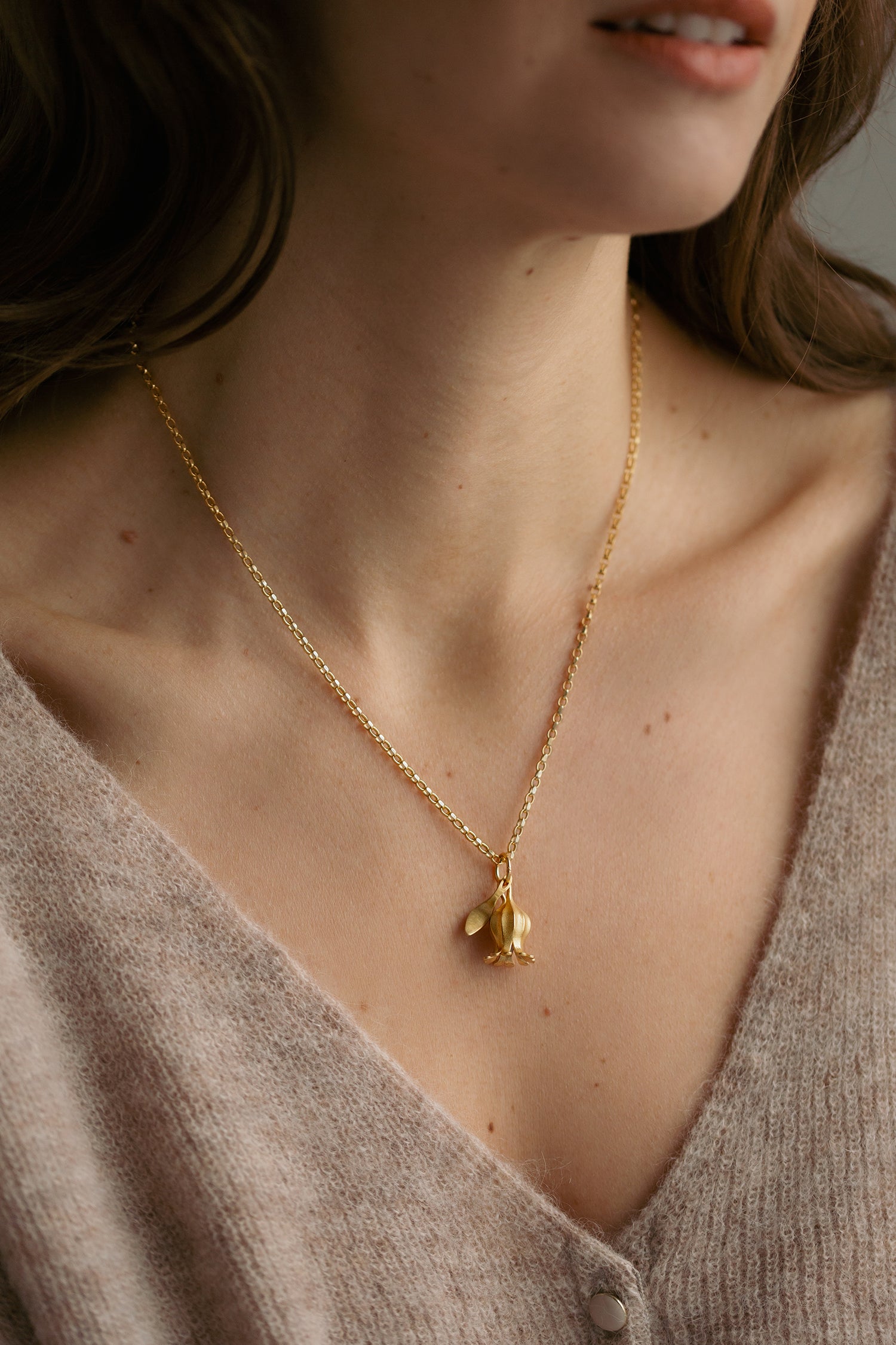 Gold Soweni Blooming Sea Campion Necklace Vermeil Gold