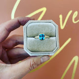 9ct Gold Blue Topaz Ring - Size N