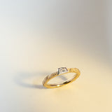 Rainbow Detail Band with Cadillac Cut Natural Diamond in 9ct Yellow Gold