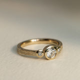 Entwine Still Trilogy Diamond Ring in Textured 9ct Yellow Gold