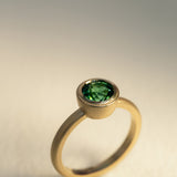 Entwine Still Solitaire Ring with Mint Green Tourmaline in 9ct Yellow Gold