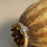 Entwine Still Trilogy Diamond Ring in Satin 9ct Yellow Gold