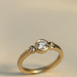 Entwine Still Trilogy Diamond Ring in Satin 9ct Yellow Gold