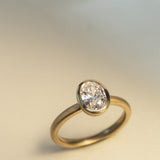 Entwine Still Oval Diamond Solitaire in Satin 9ct Yellow Gold