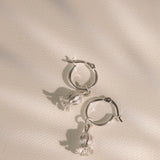 Blooming Sea Campion Wildflower Hoop Earrings