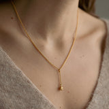 Cornered Leek Drop Necklace