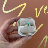 9ct Gold Blue Topaz Ring - Size N