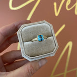 9ct Gold Blue Topaz Ring - Size N