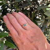 Entwine Still Trilogy Sapphire & Diamond Ring in Textured 9ct Yellow Gold