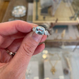 Glas - Aquamarine and Diamond Ring in white Gold