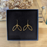Gold Petal Drop Earrings - SALE ITEM