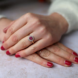 Ruby Cluster Engagement Ring